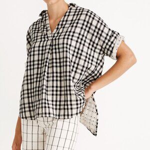 Madewell - Courier Button-Back Shirt in Double-Faced Plaid; Size M